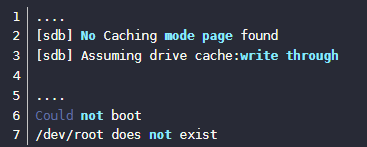 安装CentOS 7报No Caching mode page found和Assuming drive cache:write through